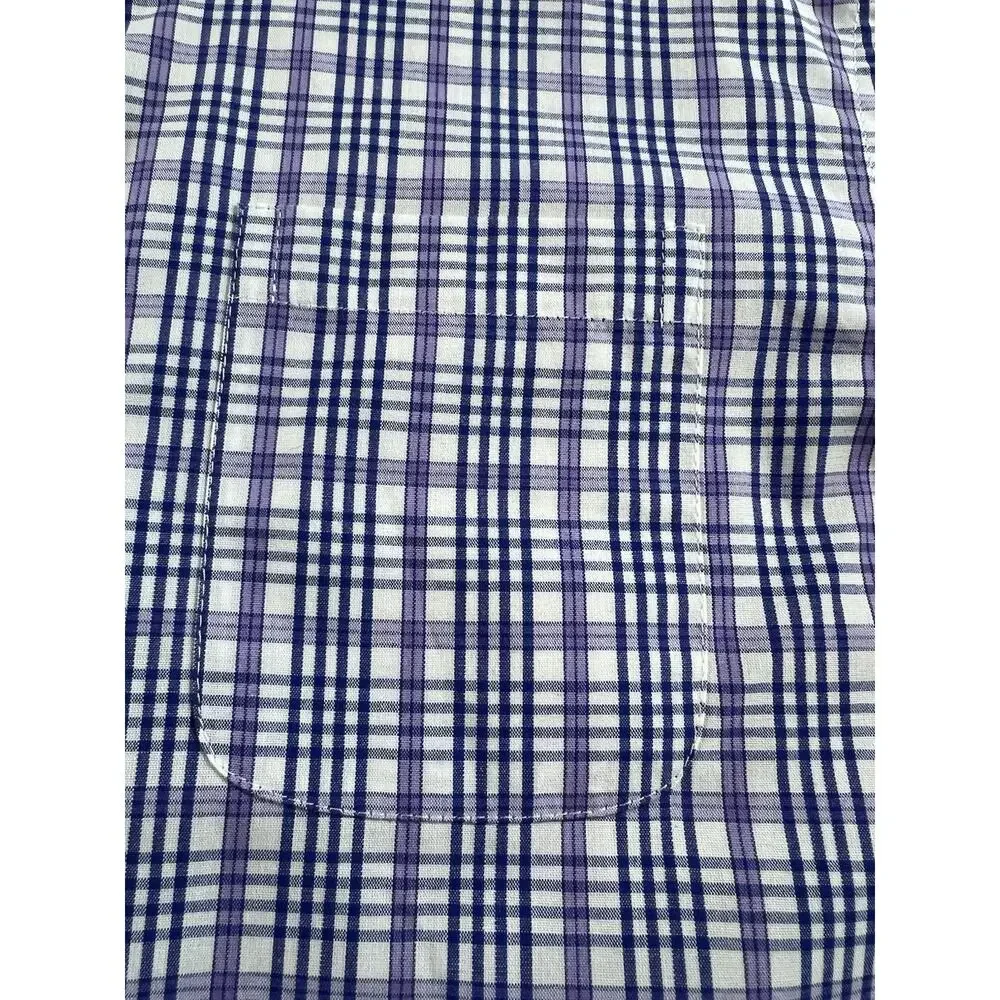 Cat & Jack Boys M (8) Plaid Dress Shirt Blue/Purple/White Long Sleeve Button-Up